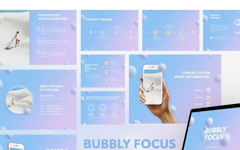 bubbly focus powerpoint template original