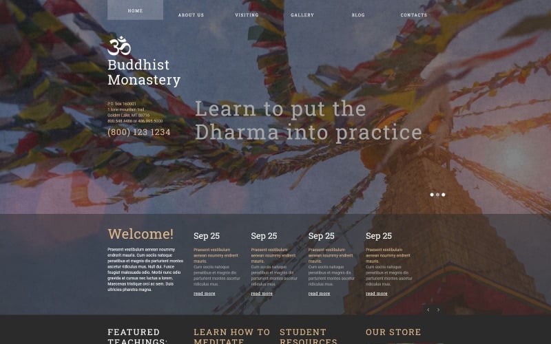buddhist monastery joomla template original