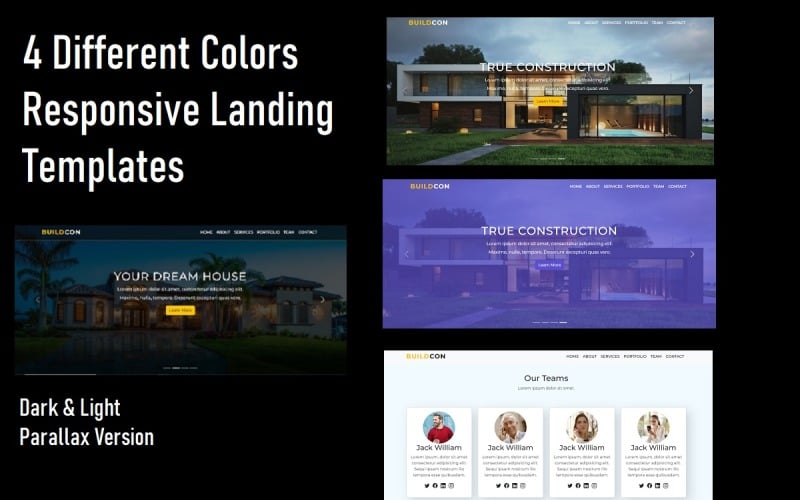 buildcon classic design one pager website original