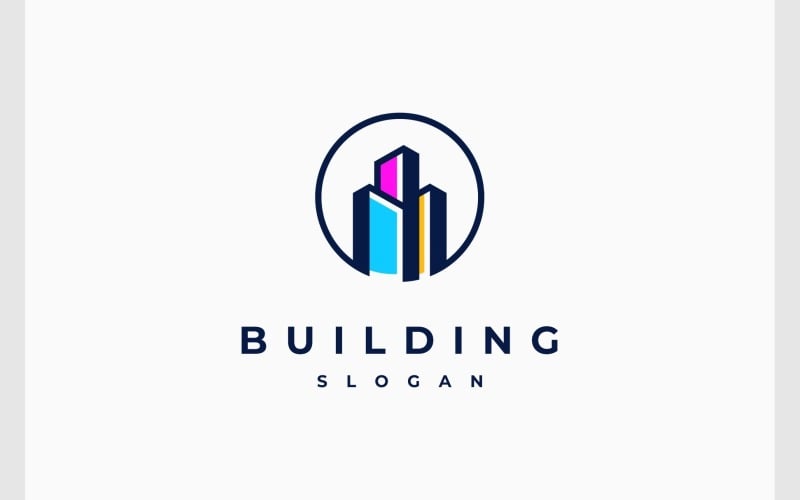 building city modern circle logo original