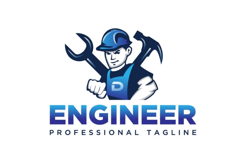 building engineer handyman house contractor construction logo design original