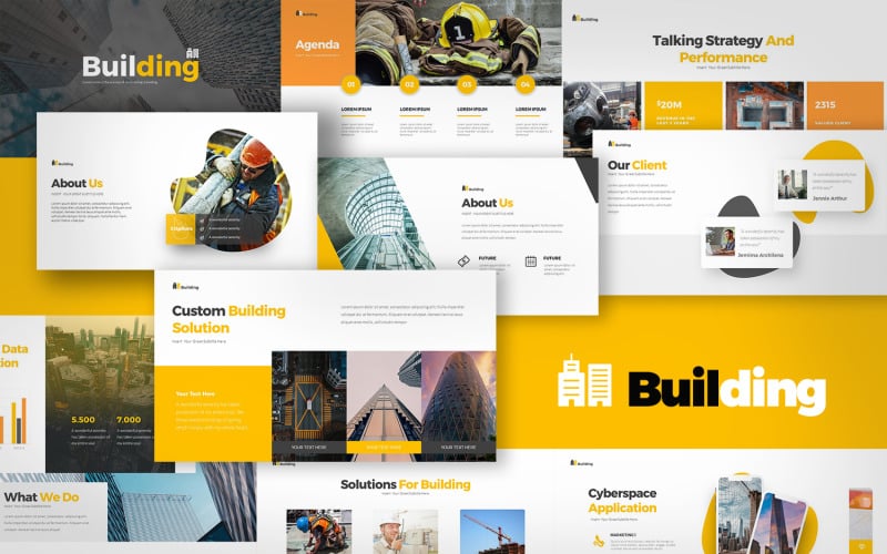 building presentation powerpoint template original
