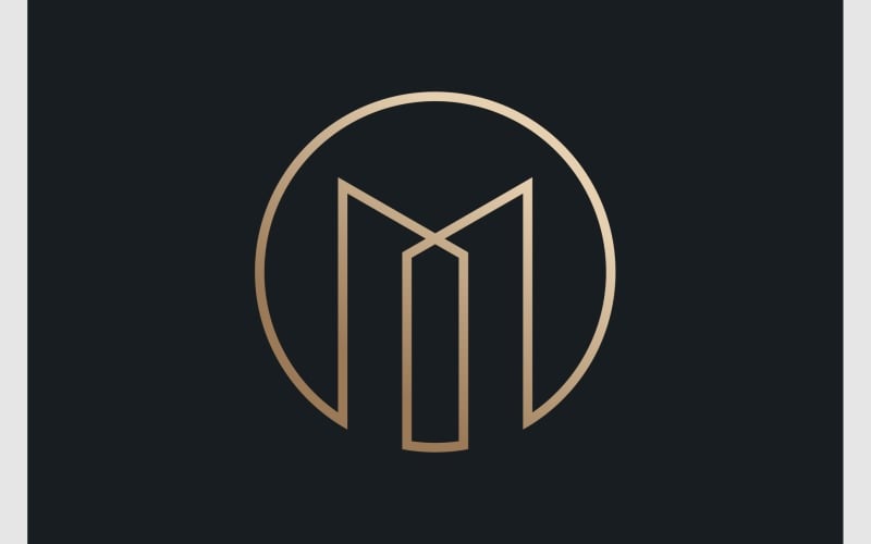 building with letter m luxury logo original