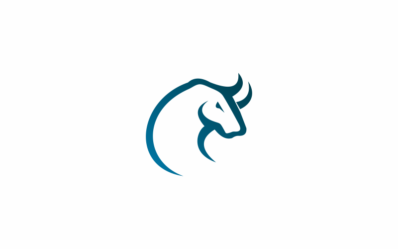 bull line animal logo template original