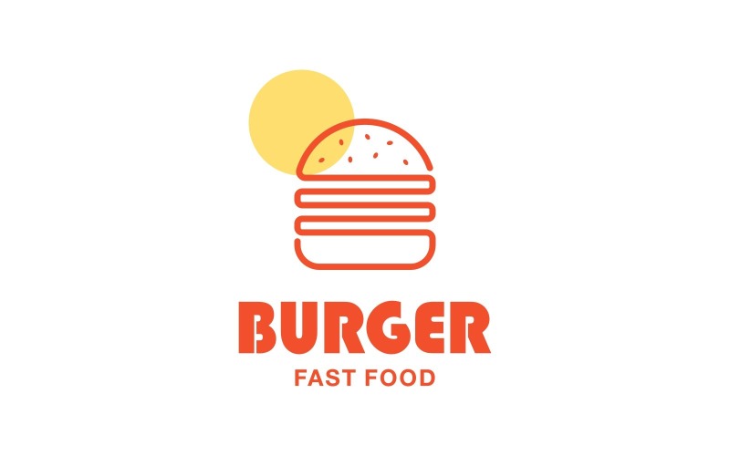 burger fast food line art logo original
