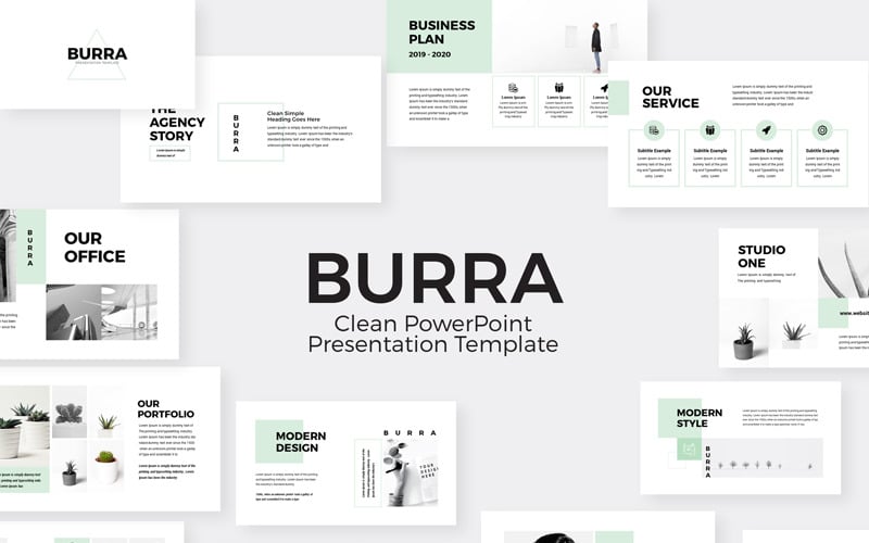 burra clean simple presentation powerpoint template original