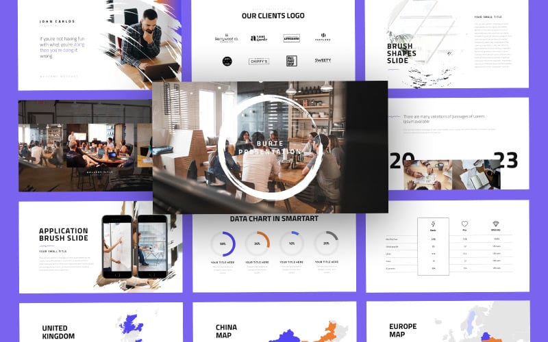 burte modern business powerpoint template original