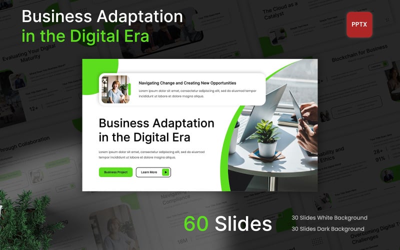 business adaptation in the digital era powerpoint template original