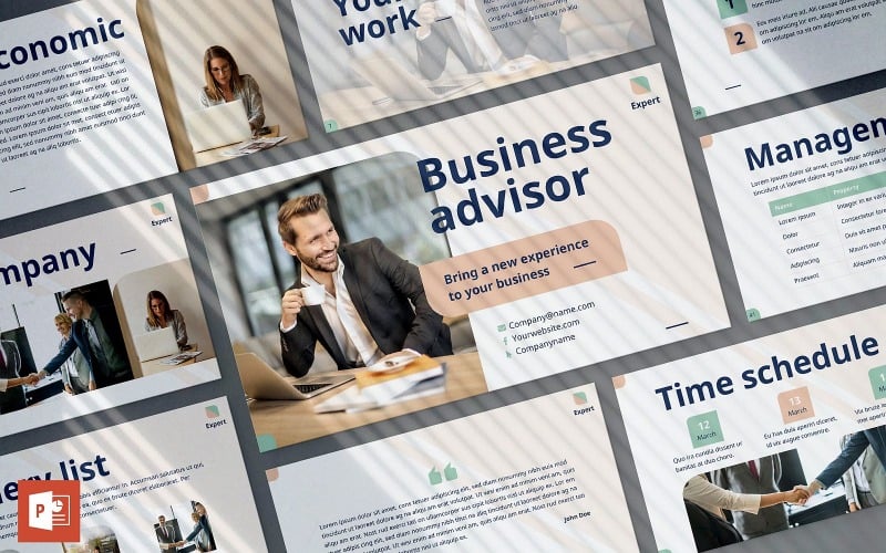business advisor presentation powerpoint template original