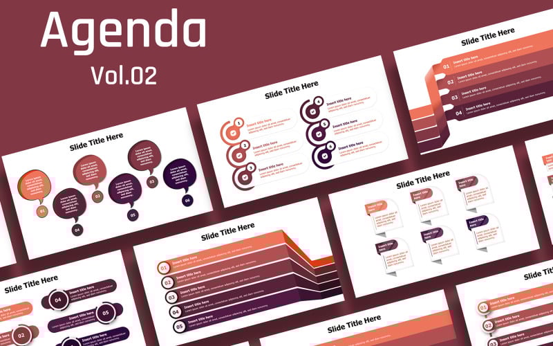 business agenda slides infographic color variations easy to use original