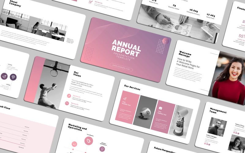 business annual report powerpoint investor amp financial report slides original