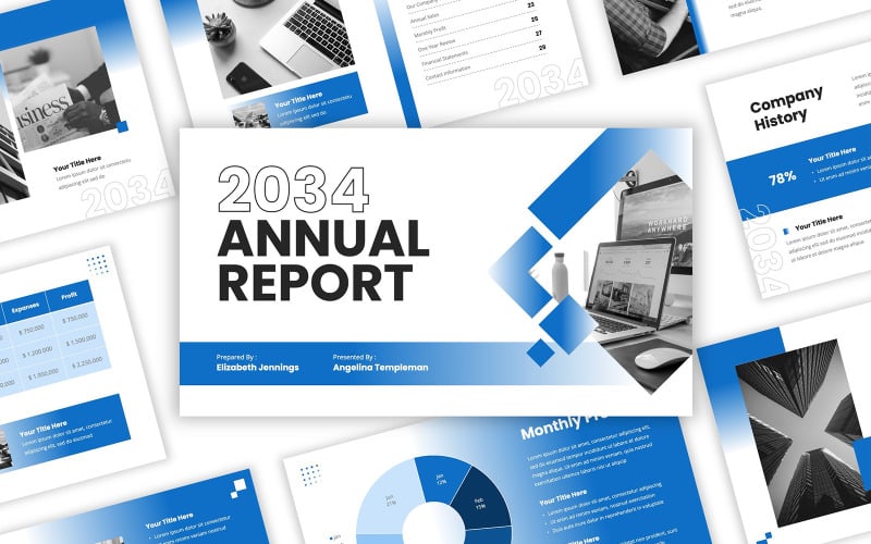 business annual report powerpoint template original