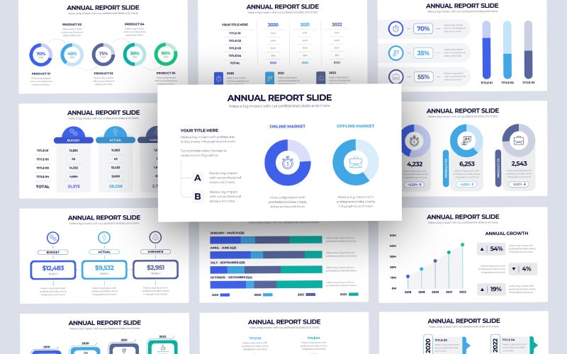 business annual report slides powerpoint template original
