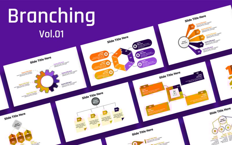 business branching slides infographic color variations original