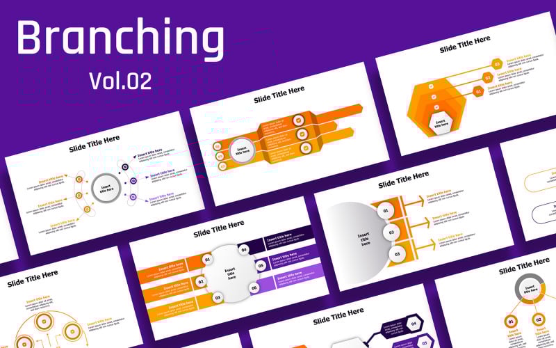 business branching slides infographic color variations original
