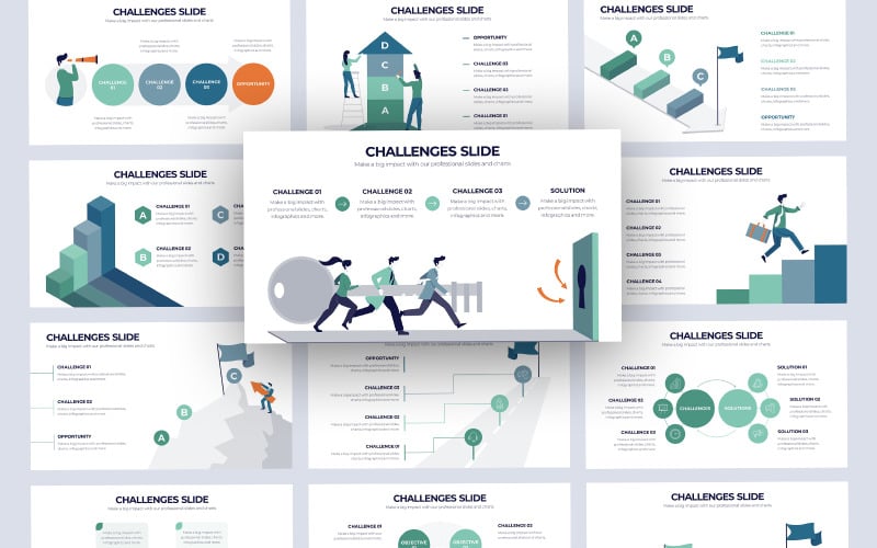 business challenges infographic powerpoint template original