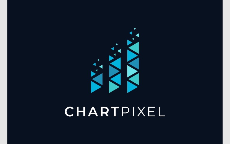 business chart pixel digital logo original