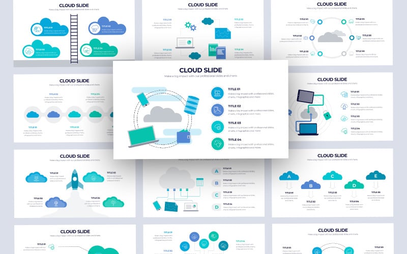 business cloud infographic powerpoint template original