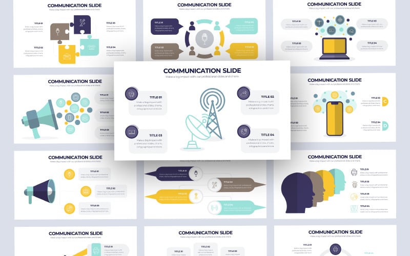 business communication infographic powerpoint template original