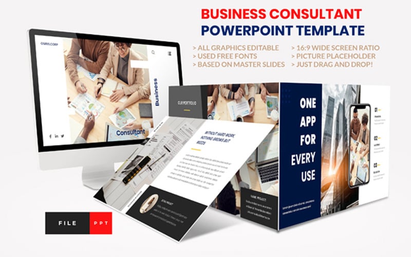 business consultant finance powerpoint template original