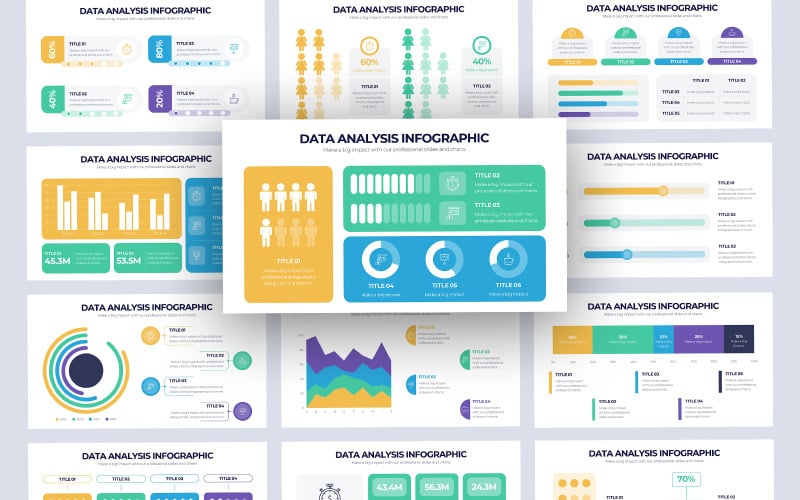 business data analysis infographic powerpoint template original