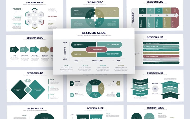 business decision infographic powerpoint template original