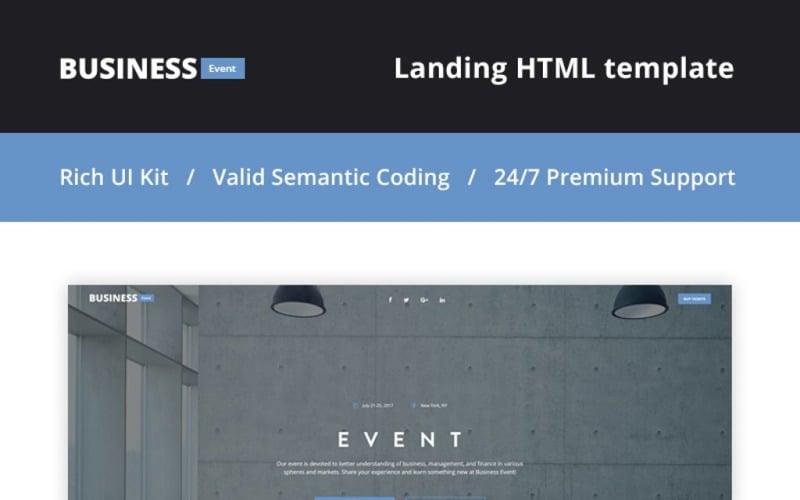 business event event planner landing page template original