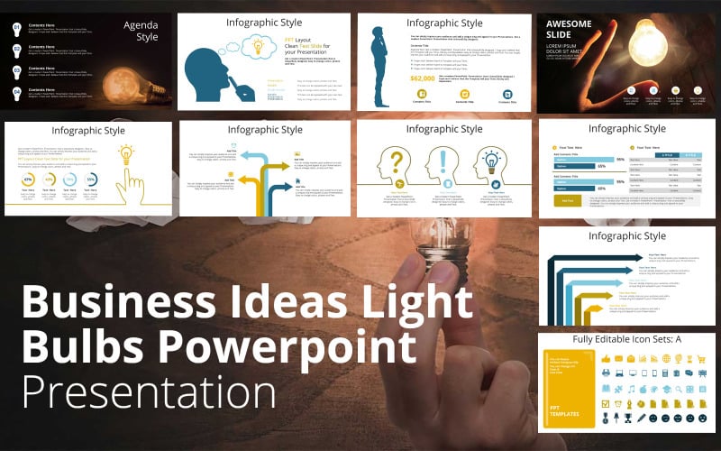 business ideas light bulbs powerpoint presentation original