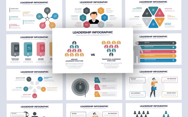 business leadership infographic powerpoint template original