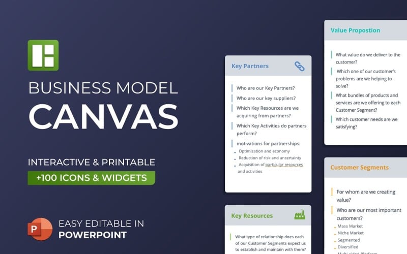 business model canvas powerpoint template original