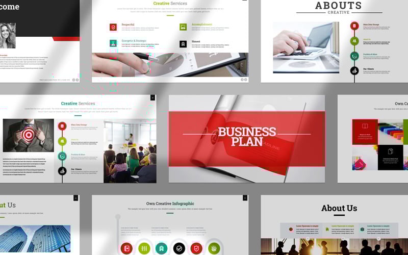 business plan powerpoint presentation template in multiple color original