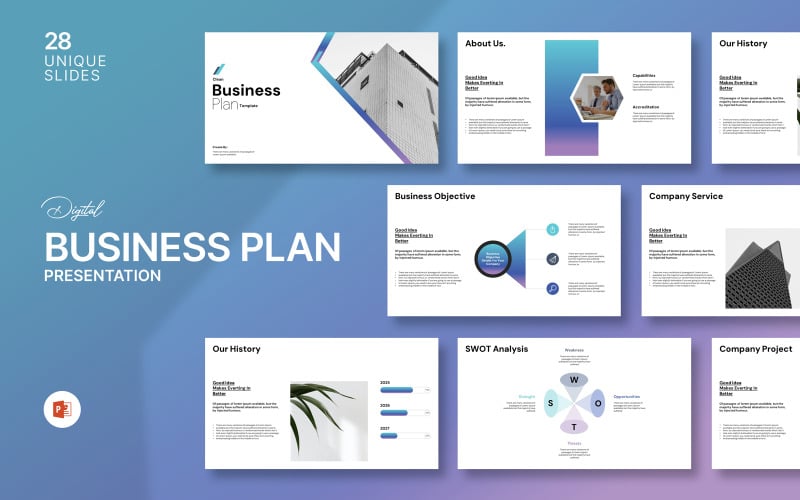 business plan powerpoint template clean design original