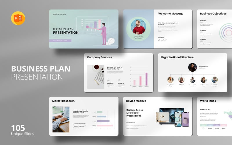 business plan powerpoint template corporate presentation design original