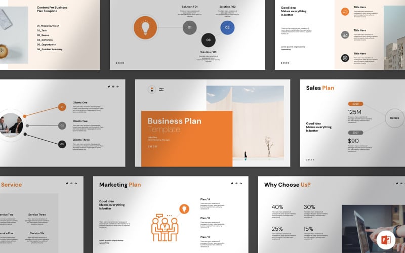 business plan powerpoint template design original