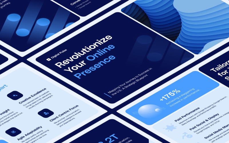 business presentation template digital pulse original