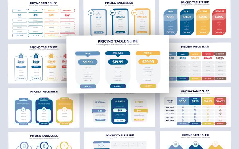 business pricing table infographic powerpoint template original