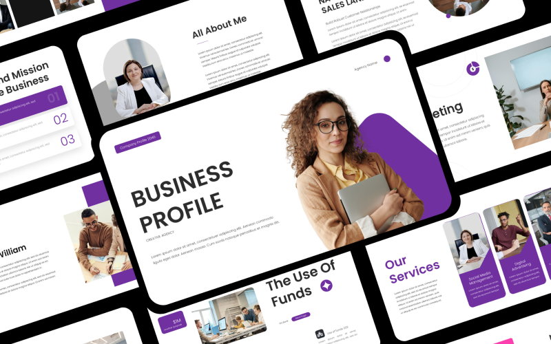 business profile company presentation template powerpoint original