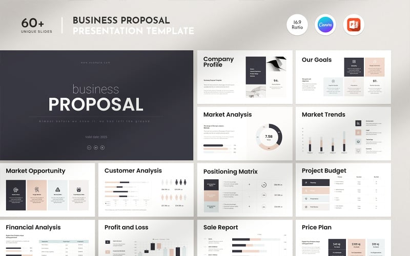business proposal presentation template canva original