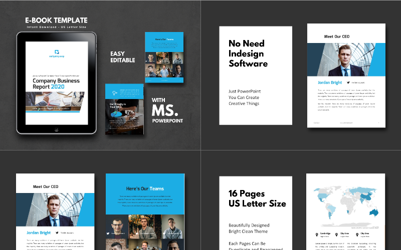 business report ebook presentation powerpoint template original