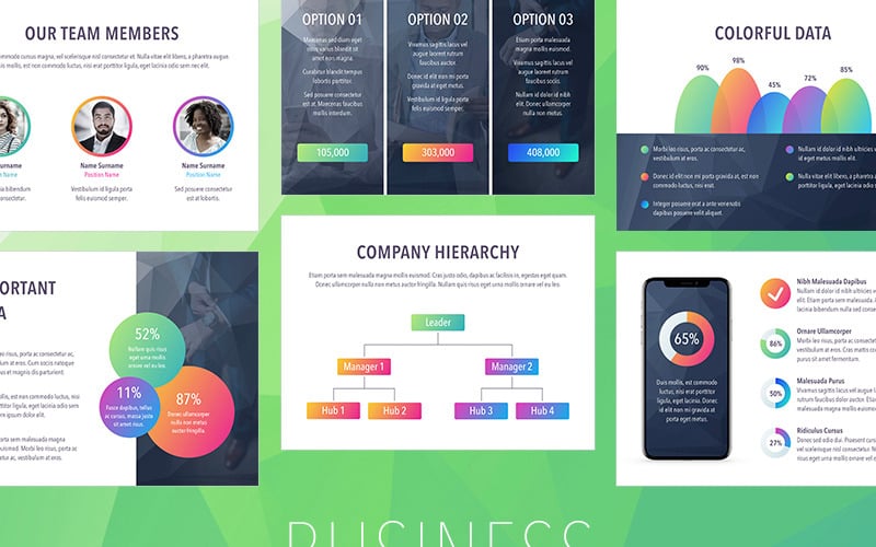 business report colorite powerpoint template original