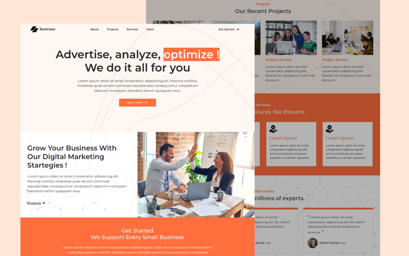business responsive landing page original