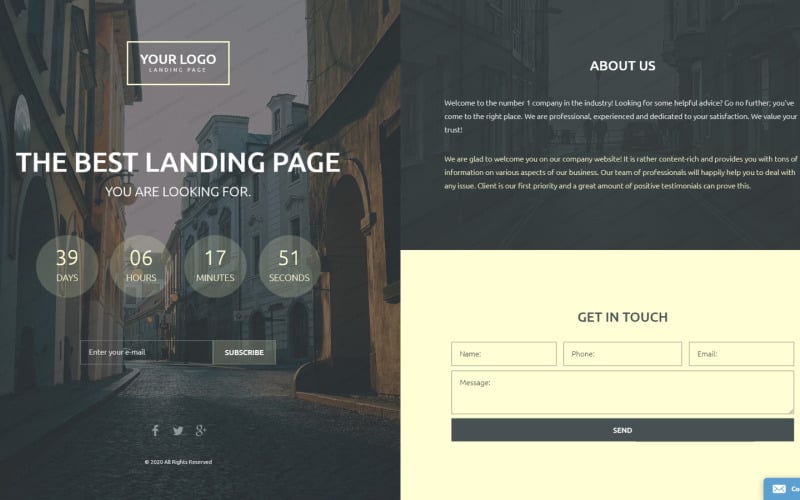 business services responsive landing page template original