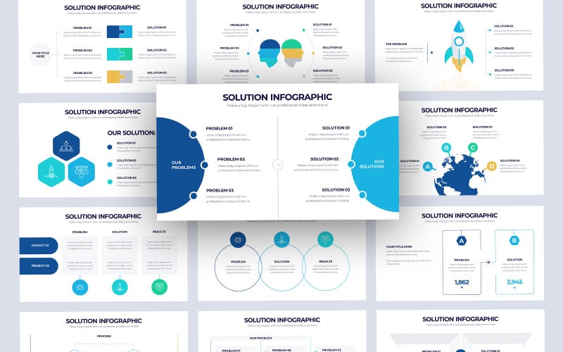business solution infographic powerpoint template original