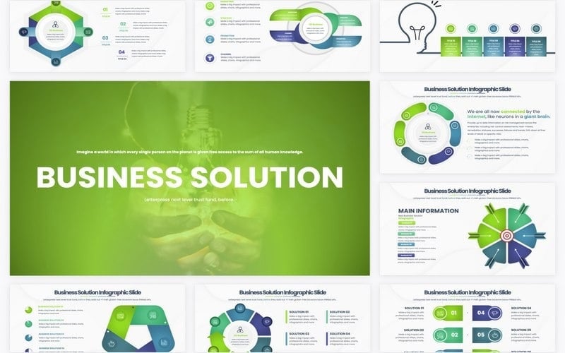business solution ppt powerpoint infographics slides original