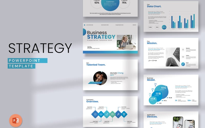 business strategy layout presentation template original