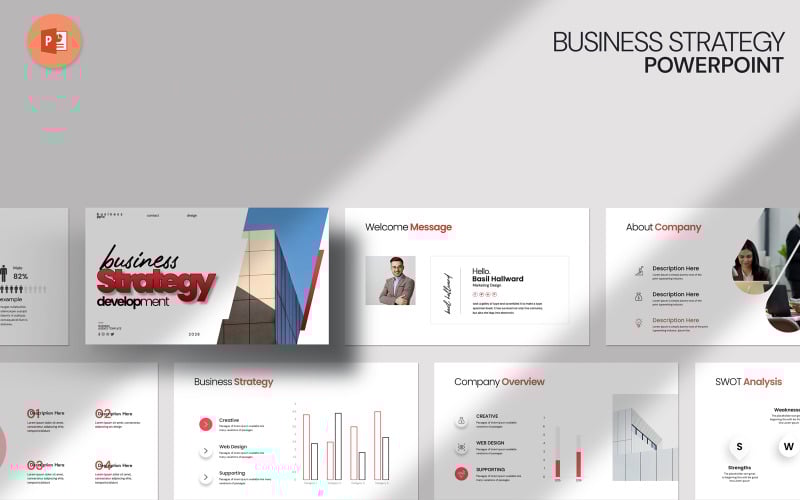 business strategy powerpoint layout template original