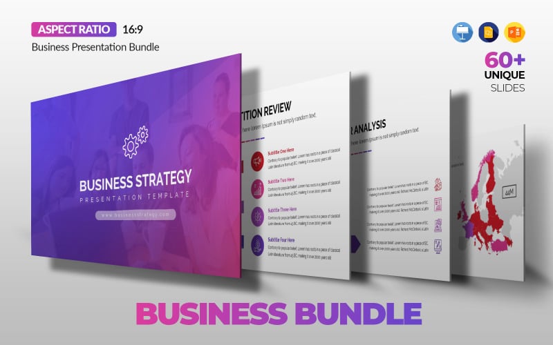 business strategy presentation bundle slides original