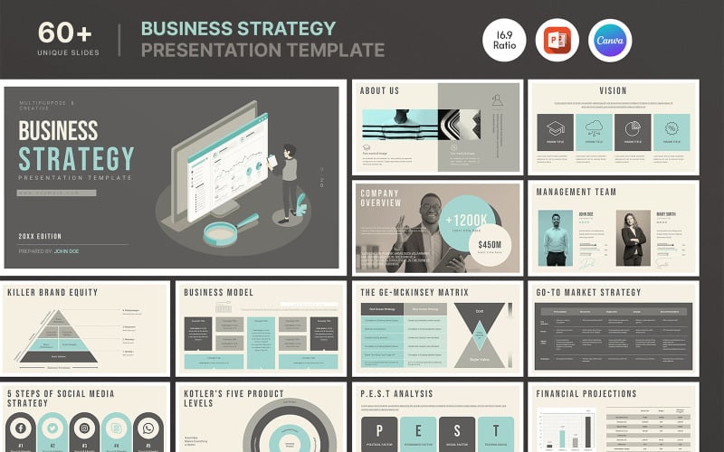 business strategy presentation template design original