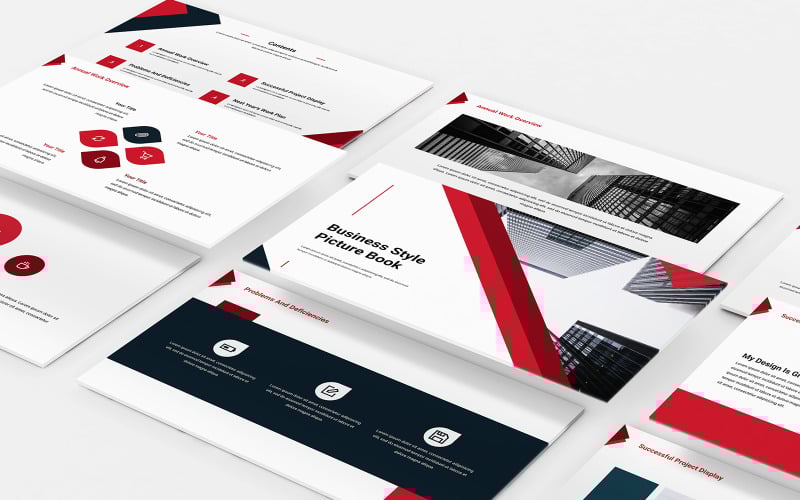 business style picture album powerpoint template original