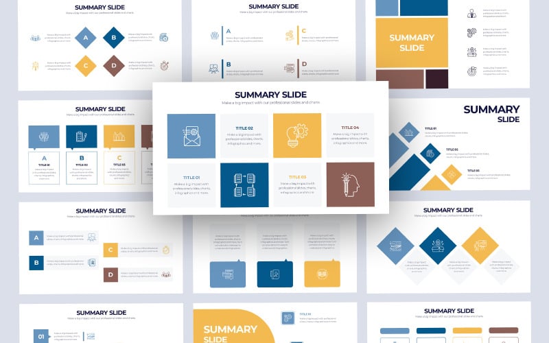 business summary infographic powerpoint template original